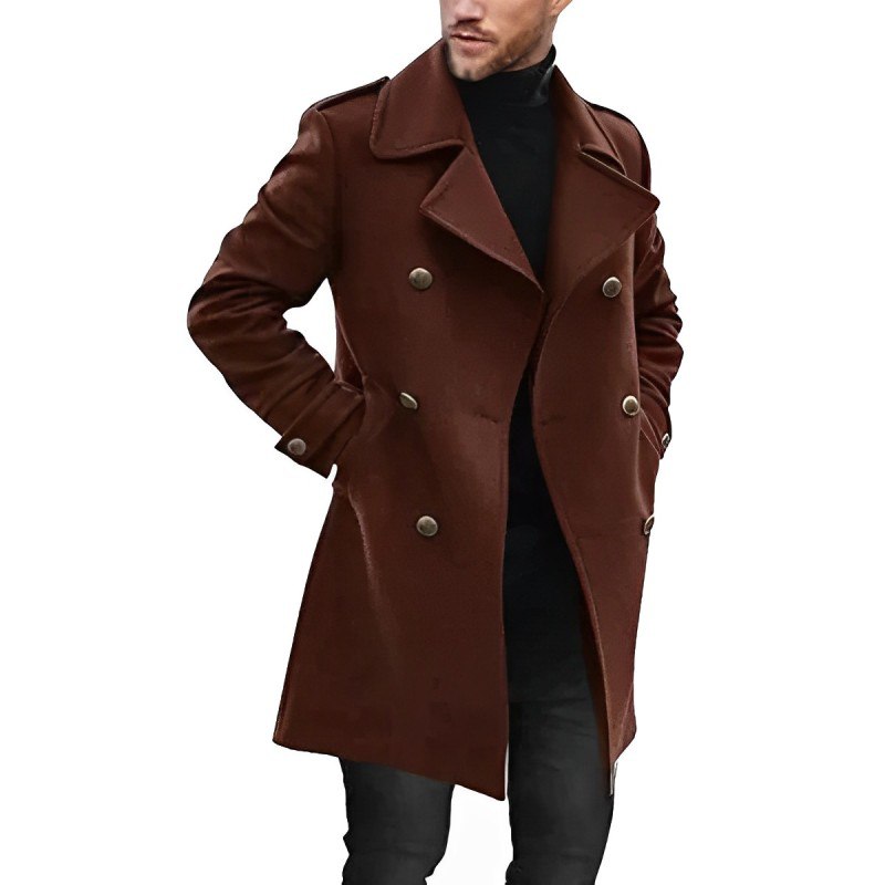 Dawid | Wełniany peacoat zimowy męski