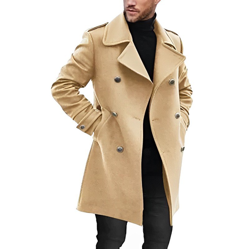 Dawid | Wełniany peacoat zimowy męski