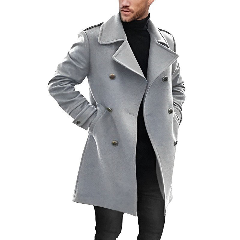 Dawid | Wełniany peacoat zimowy męski