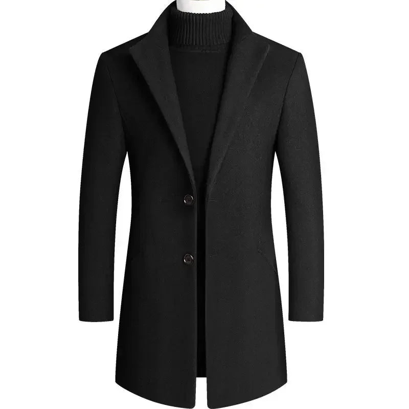 Płaszcz męski jednorzędowy klasyczny elegancki na guziki 1