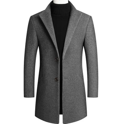 Płaszcz męski jednorzędowy klasyczny elegancki na guziki 3