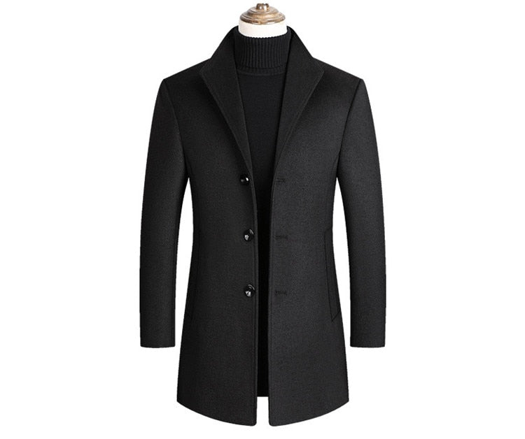 Płaszcz męski jednorzędowy klasyczny elegancki na guziki 9