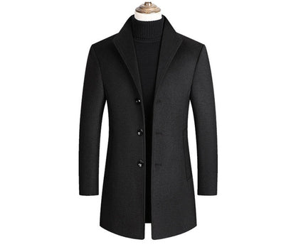 Płaszcz męski jednorzędowy klasyczny elegancki na guziki 9