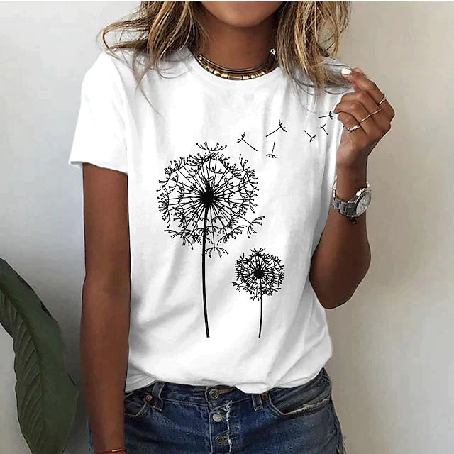 Natalia | T-shirt damski z okrągłym dekoltem i krótkim rękawem