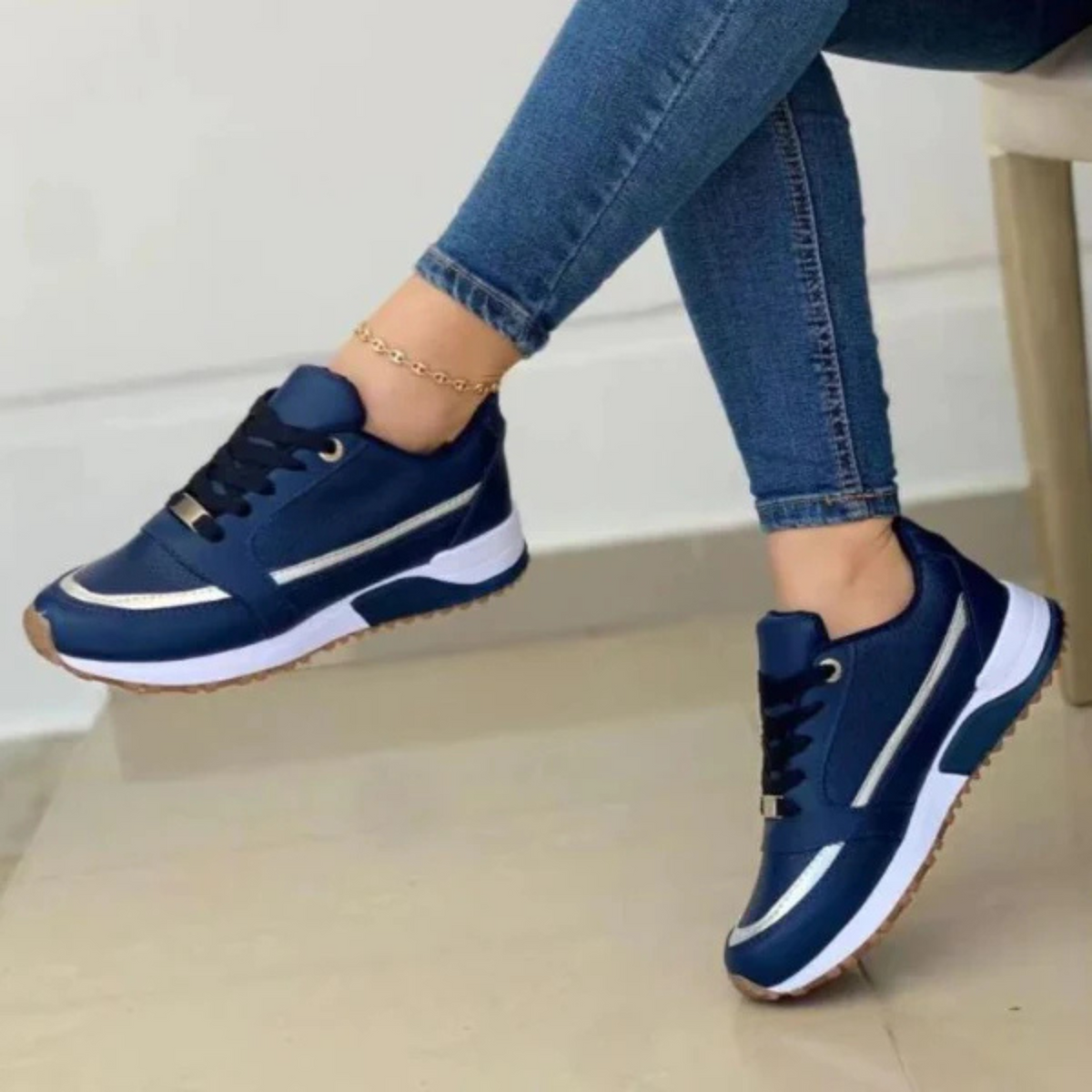 Sneakersy damskie eleganckie wygodne z miękką wkładką 4