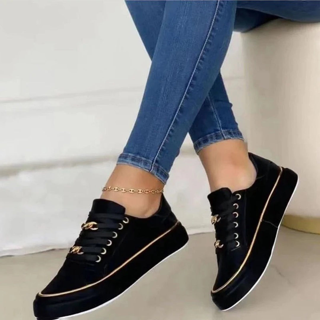 Sneakersy damskie eleganckie ze złotym detalem i lekką podeszwą 3