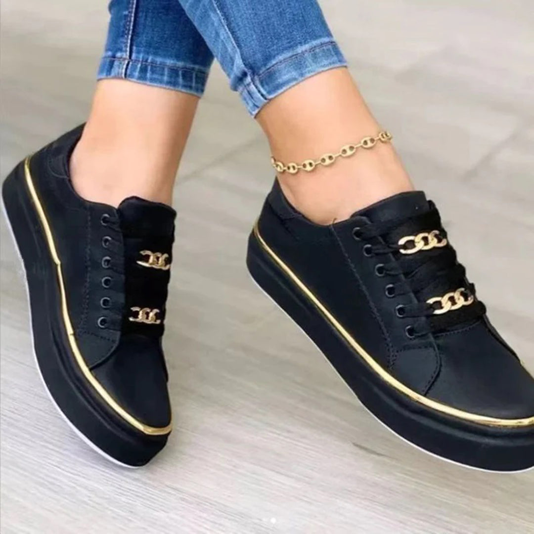 Sneakersy damskie eleganckie ze złotym detalem i lekką podeszwą 5