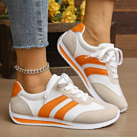 Sneakersy damskie niskie sznurowane z siateczkowym wierzchem 1