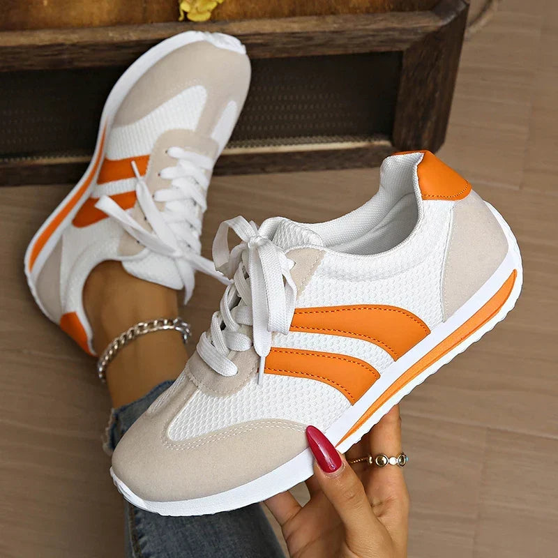 Sneakersy damskie niskie sznurowane z siateczkowym wierzchem 3