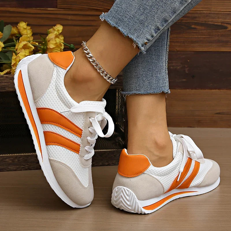 Sneakersy damskie niskie sznurowane z siateczkowym wierzchem 5