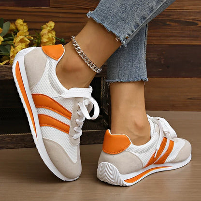 Sneakersy damskie niskie sznurowane z siateczkowym wierzchem 5