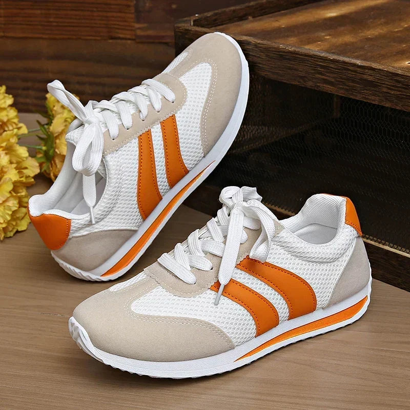 Sneakersy damskie niskie sznurowane z siateczkowym wierzchem 6