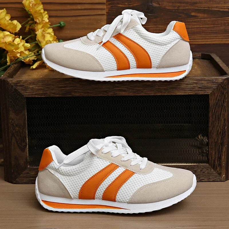 Sneakersy damskie niskie sznurowane z siateczkowym wierzchem 7