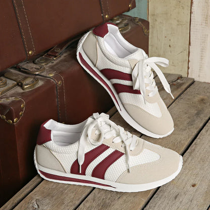 Sneakersy damskie niskie sznurowane z siateczkowym wierzchem 8