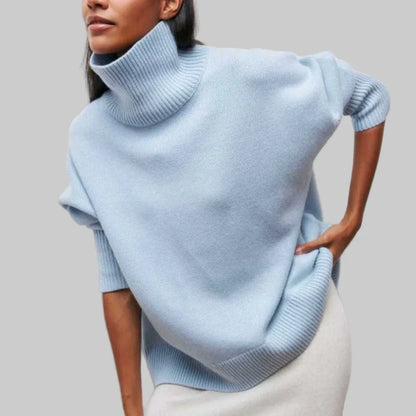 Sweter damski z golfem gruby dzianinowy 1