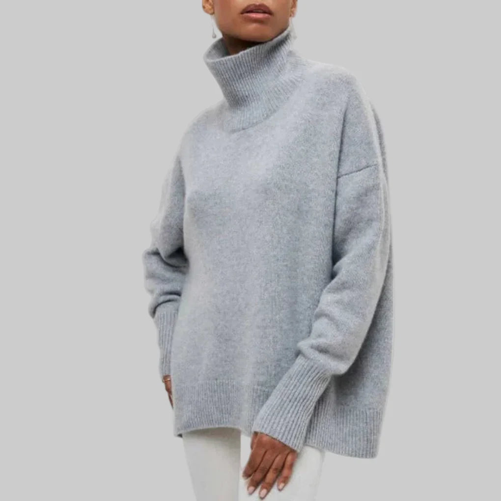Sweter damski z golfem gruby dzianinowy 6