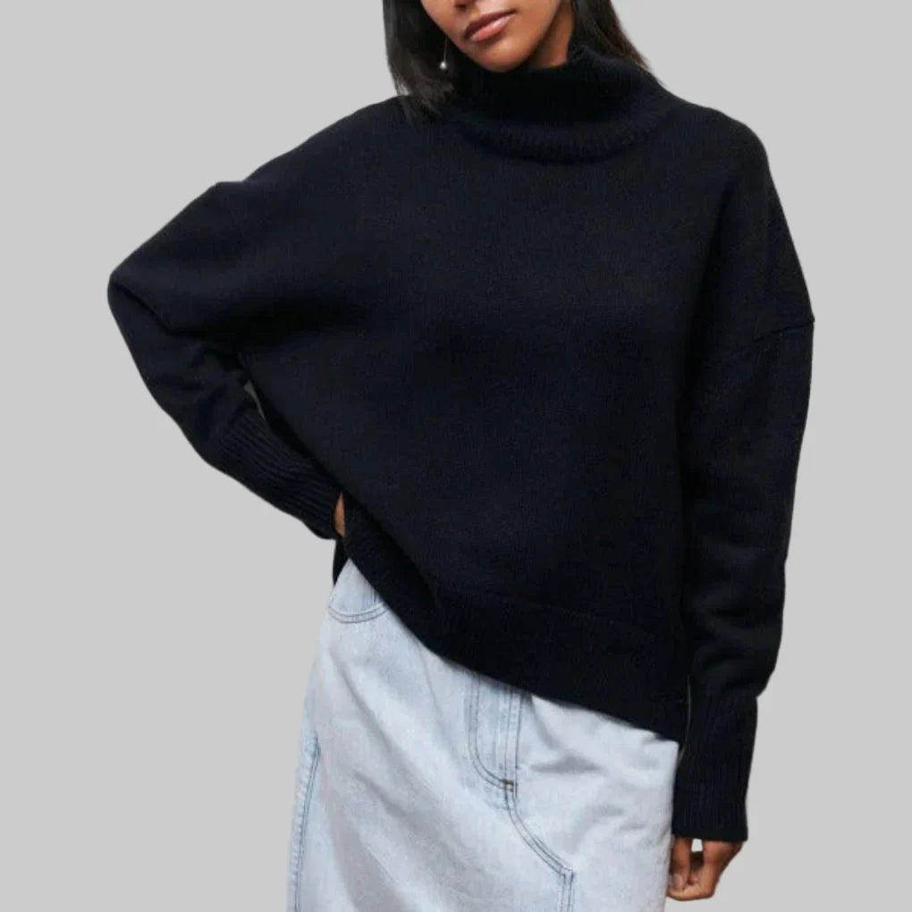 Sweter damski z golfem gruby dzianinowy 7