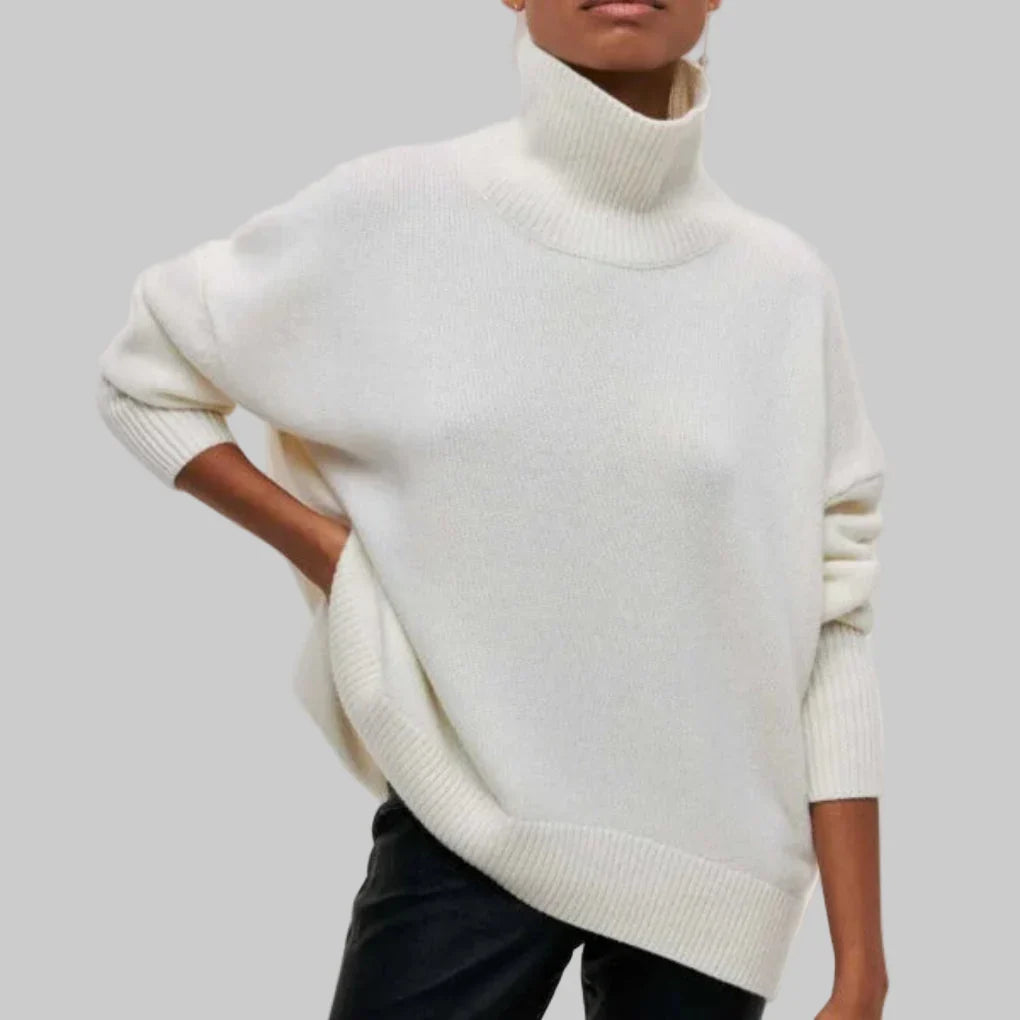 Sweter damski z golfem gruby dzianinowy 8