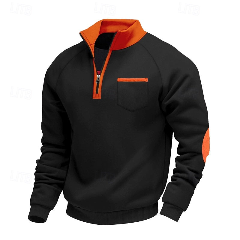 Sweter męski dzianinowy z krótkim zamkiem 2
