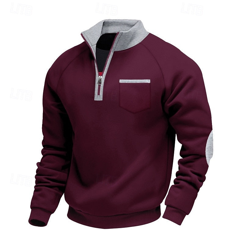 Sweter męski dzianinowy z krótkim zamkiem 3
