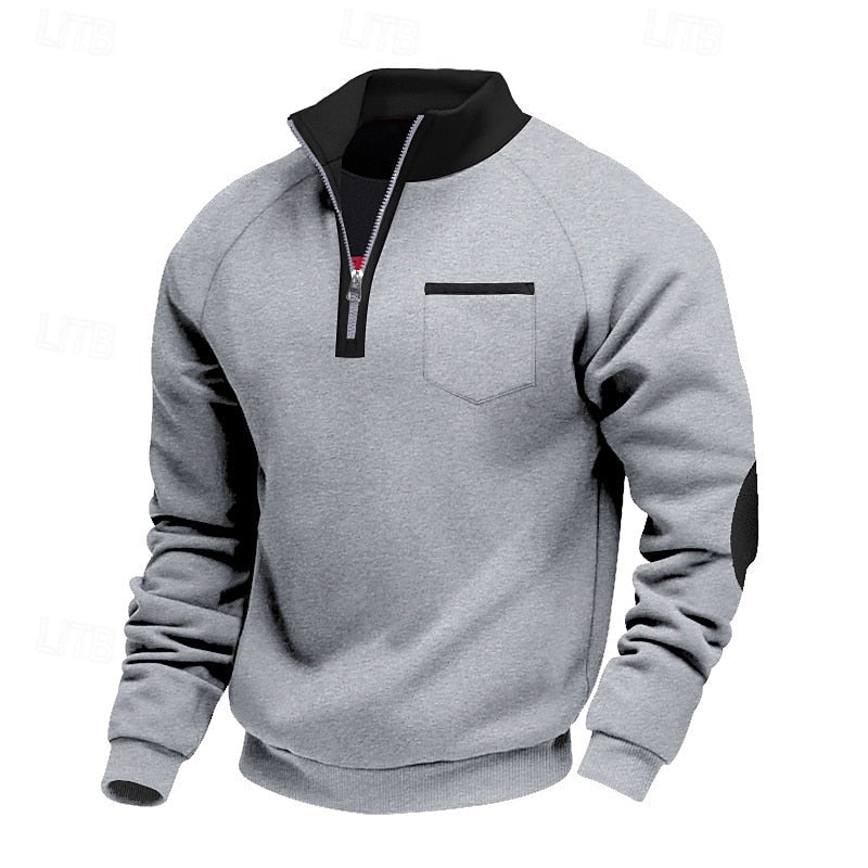 Sweter męski dzianinowy z krótkim zamkiem 4