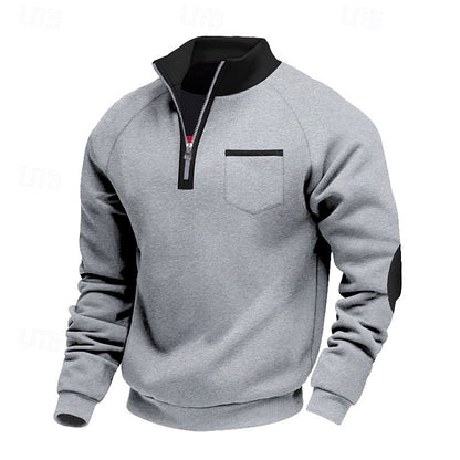 Sweter męski dzianinowy z krótkim zamkiem 4
