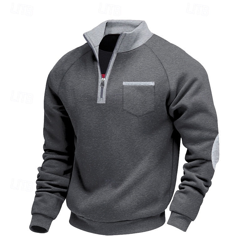 Sweter męski dzianinowy z krótkim zamkiem 5
