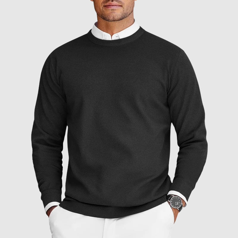 Sweter męski dzianinowy z okrągłym dekoltem 1