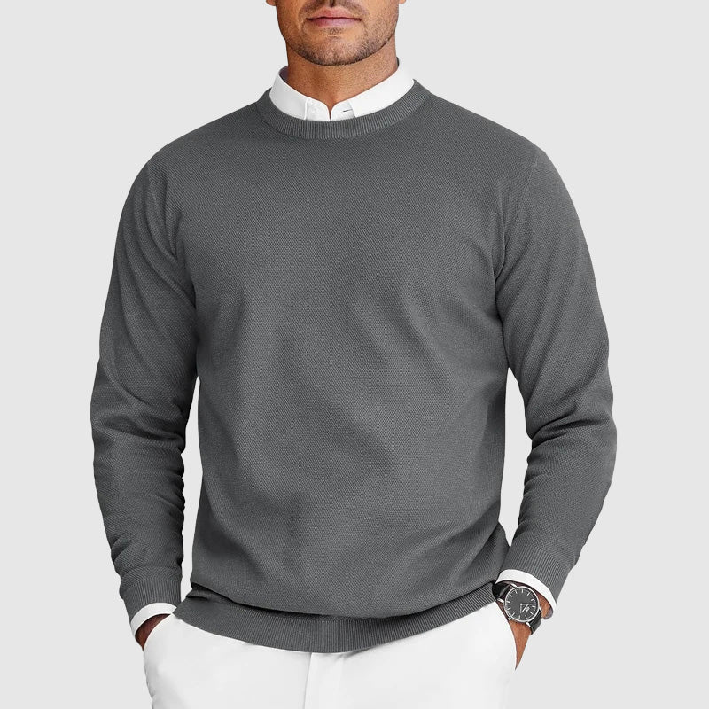 Sweter męski dzianinowy z okrągłym dekoltem 4