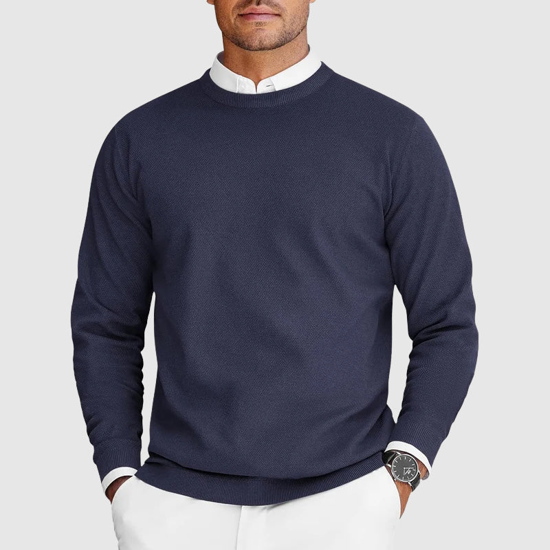 Sweter męski dzianinowy z okrągłym dekoltem 5