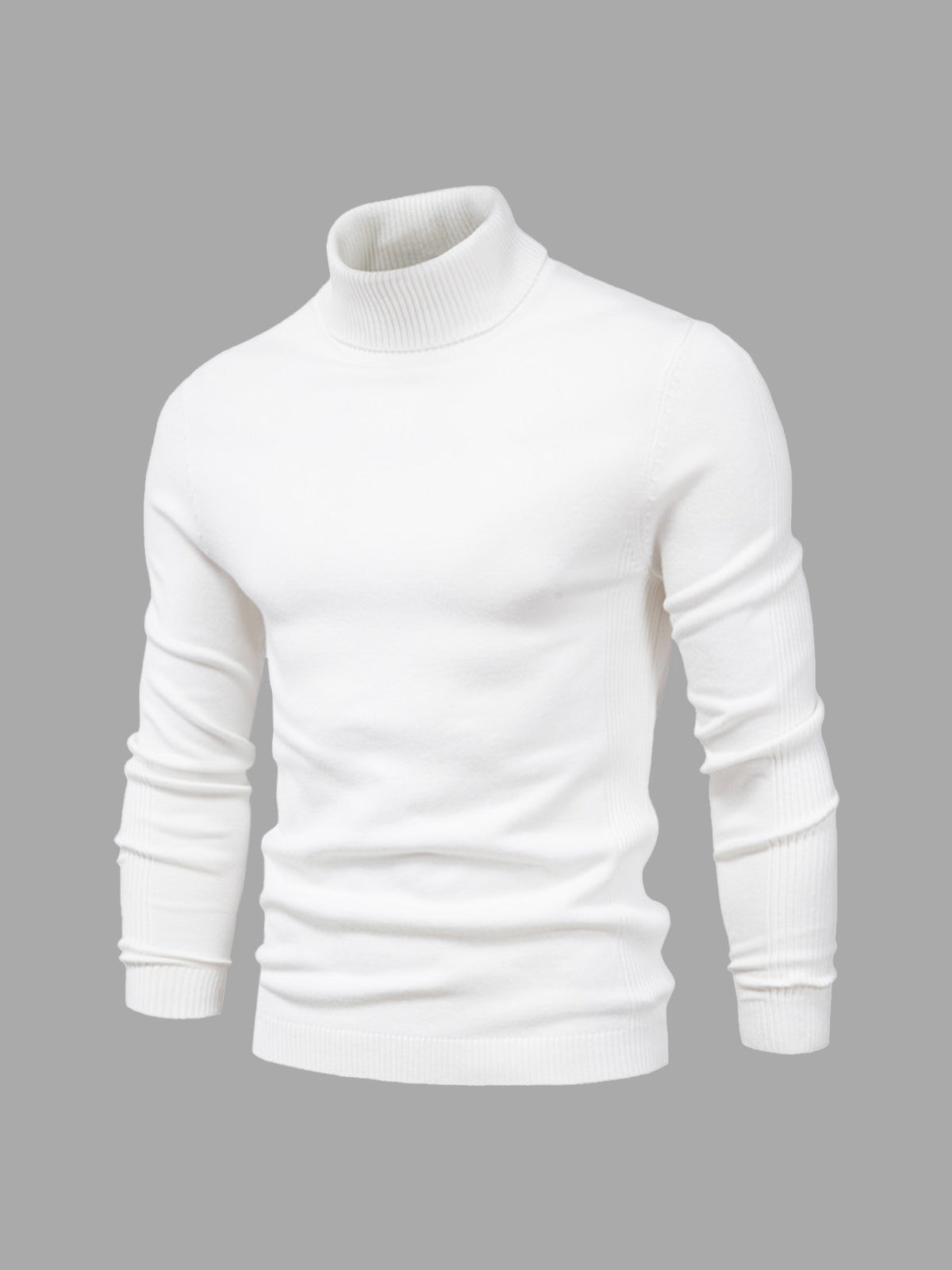 Sweter męski golf bawełniany dopasowany z prążkowanymi ściągaczami 1