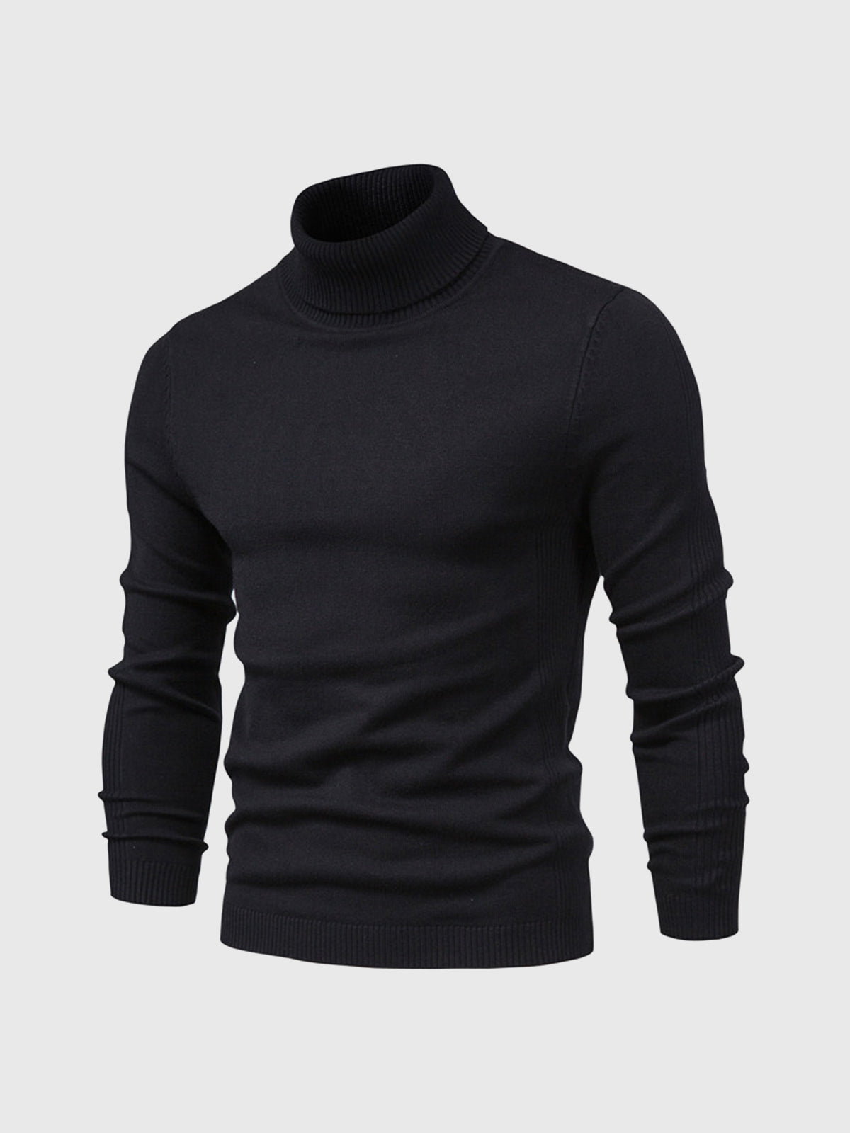 Sweter męski golf bawełniany dopasowany z prążkowanymi ściągaczami 10