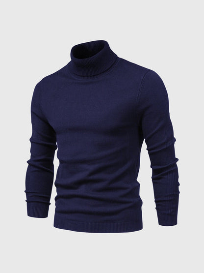 Sweter męski golf bawełniany dopasowany z prążkowanymi ściągaczami 11