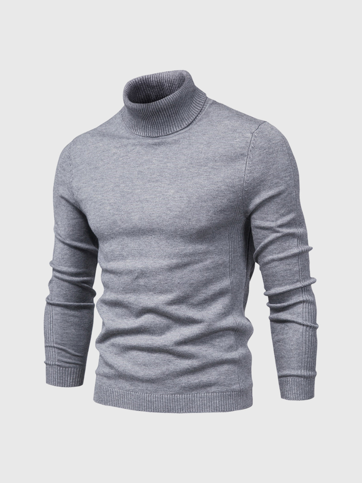 Sweter męski golf bawełniany dopasowany z prążkowanymi ściągaczami 12