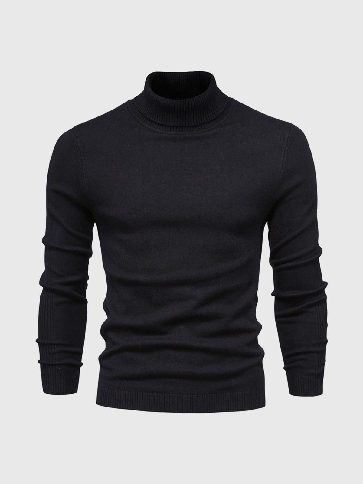 Sweter męski golf bawełniany dopasowany z prążkowanymi ściągaczami 4