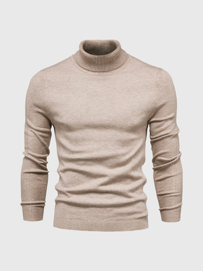 Sweter męski golf bawełniany dopasowany z prążkowanymi ściągaczami 5