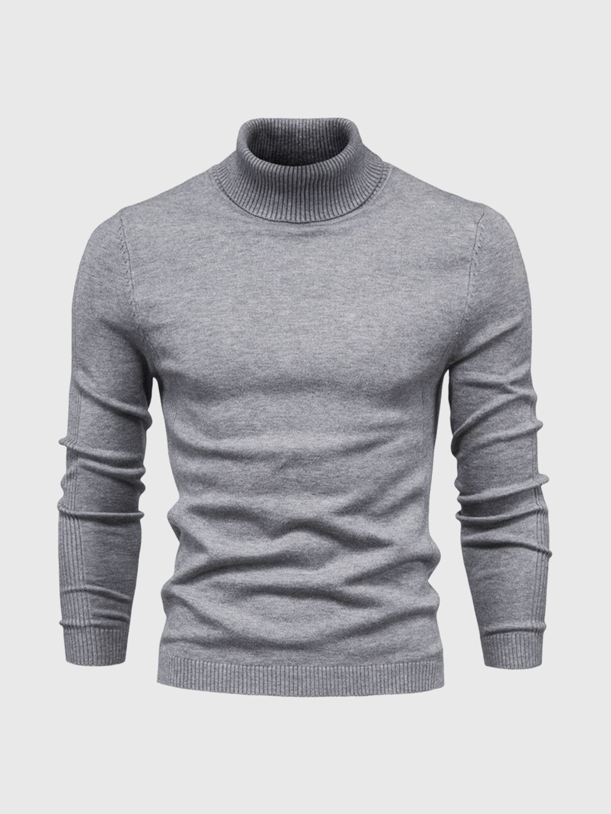Sweter męski golf bawełniany dopasowany z prążkowanymi ściągaczami 7