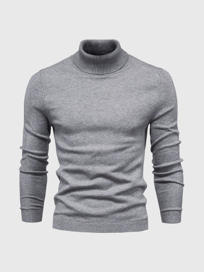 Sweter męski golf bawełniany dopasowany z prążkowanymi ściągaczami 7