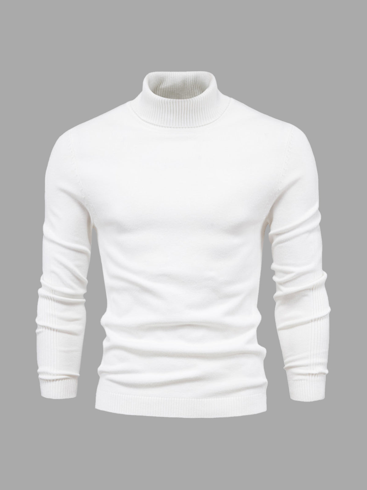 Sweter męski golf bawełniany dopasowany z prążkowanymi ściągaczami 8