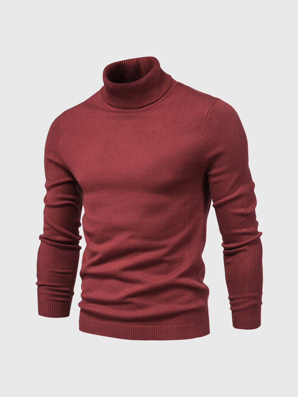 Sweter męski golf bawełniany dopasowany z prążkowanymi ściągaczami 9