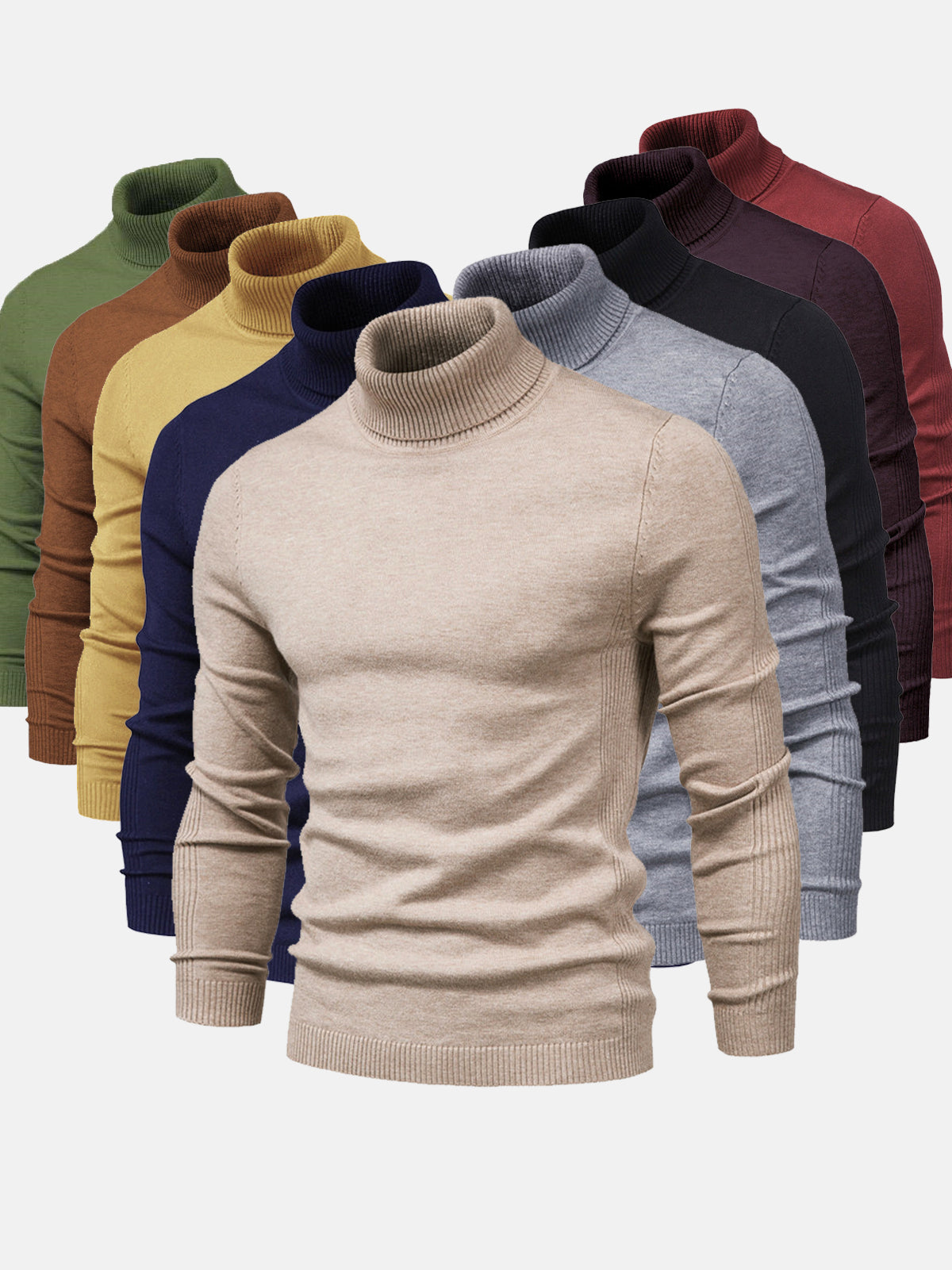 Sweter męski golf bawełniany klasyczny, do prania w pralce 17