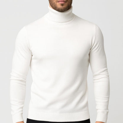 Sweter męski golf bawełniany lekki, cienka i oddychająca dzianina 1