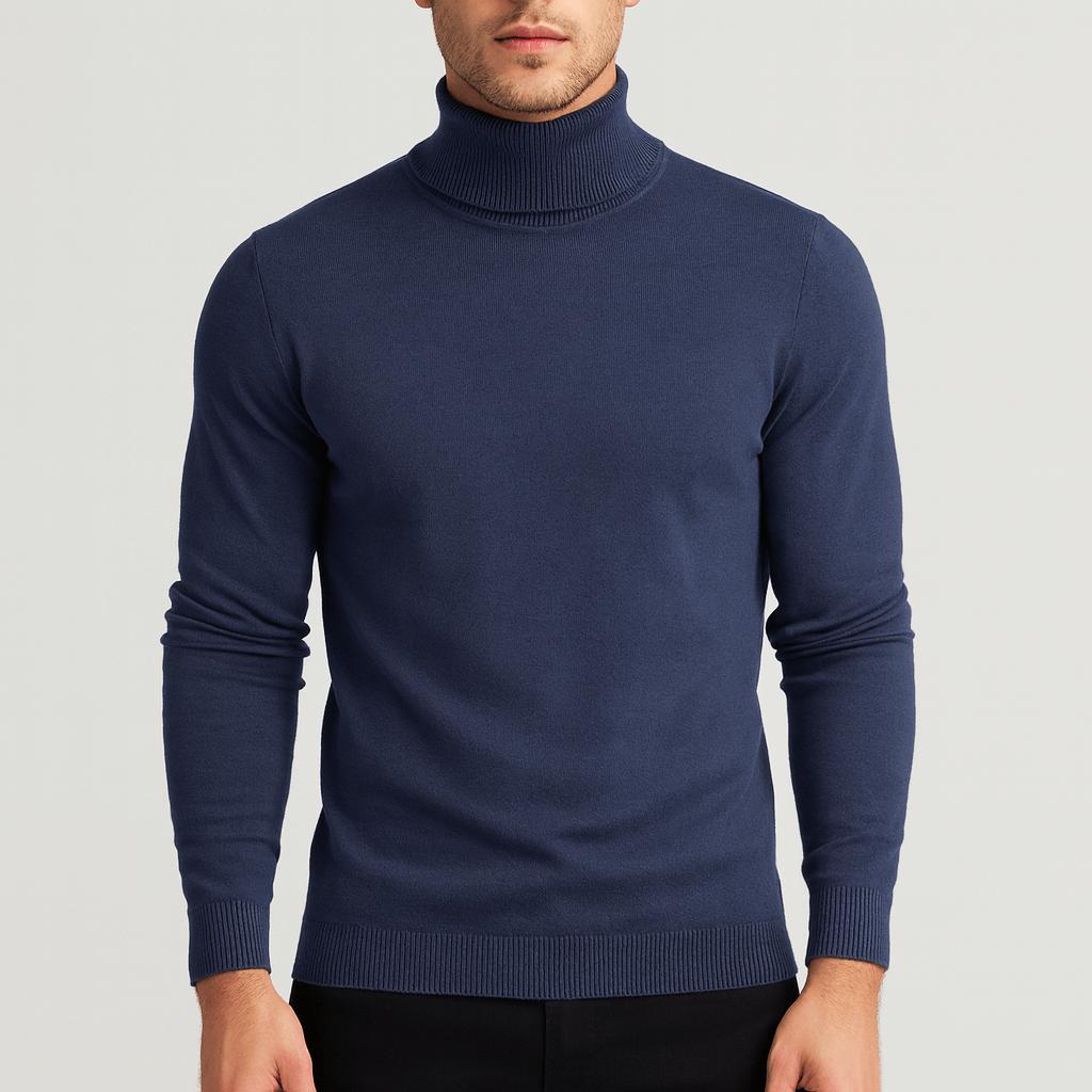 Sweter męski golf bawełniany lekki, cienka i oddychająca dzianina 2