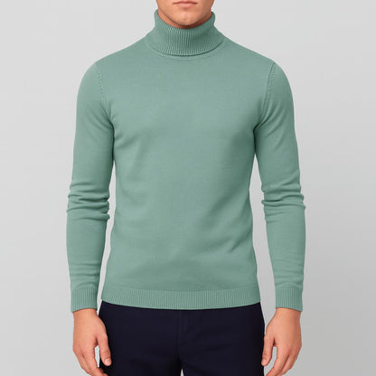 Sweter męski golf bawełniany lekki, cienka i oddychająca dzianina 4