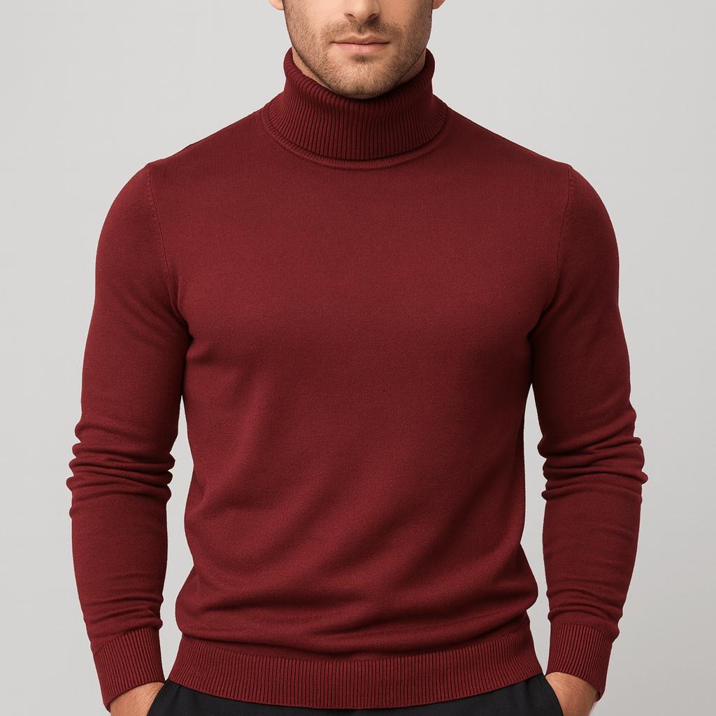 Sweter męski golf bawełniany lekki, cienka i oddychająca dzianina 5