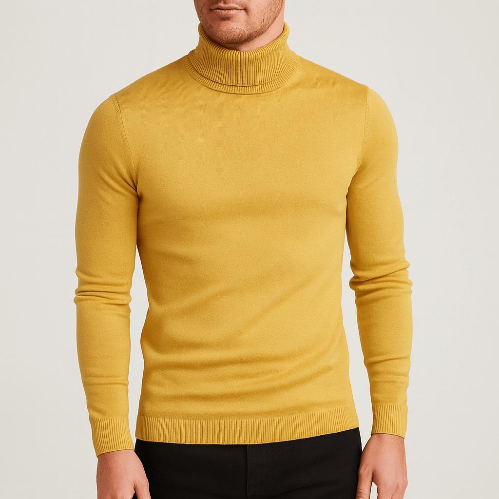 Sweter męski golf bawełniany lekki, cienka i oddychająca dzianina 7