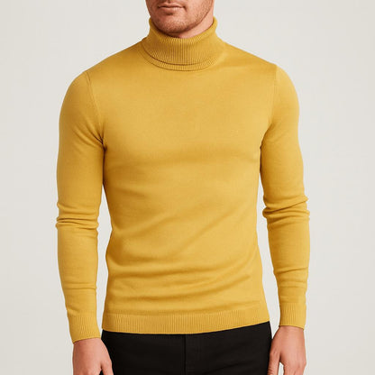Sweter męski golf bawełniany lekki, cienka i oddychająca dzianina 7