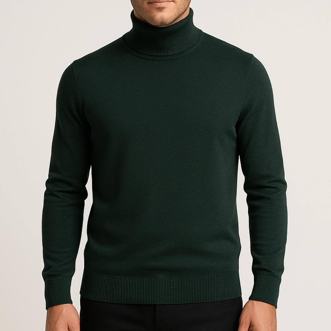 Sweter męski golf bawełniany lekki, cienka i oddychająca dzianina 8