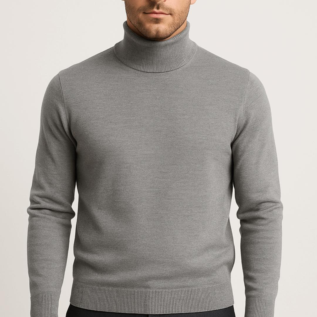 Sweter męski golf bawełniany lekki, cienka i oddychająca dzianina 9