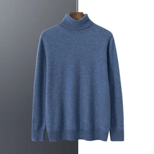 Sweter męski golf wełniany elegancki, miękki i dopasowany 1